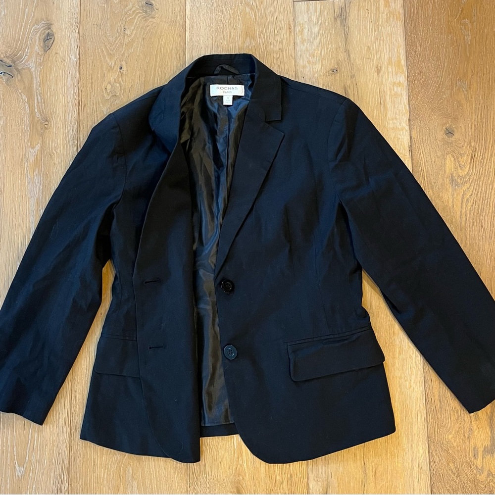 Rochas Paris black blazer jacket size 8 - Picture 2 of 6